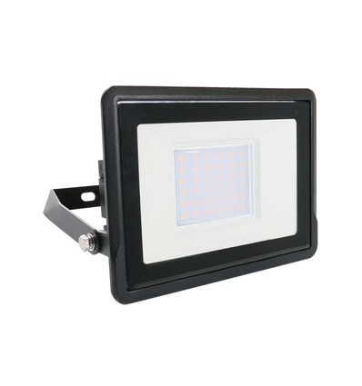 30W LED Projektør - Samsung Chip, Direkte Tilslutning, 6500K, Sort Hus