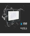 30W LED projektør, Samsung LED chip - IP65, kold hvid, sort, indbygget samleboks, udendørs