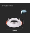 Downlight uden lyskilde - Hul: Ø8 cm, Mål: Ø8,8 cm, passer til GU10 og MR16