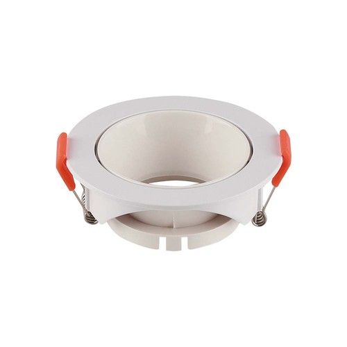 GU10 lampe - rundt, hvidt ramme, hvid reflektor