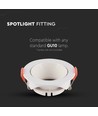 GU10 indbygningsspot - Rund, hvid/hvid, IP20, Hul: Ø7,2 cm, Mål: Ø8,5 cm