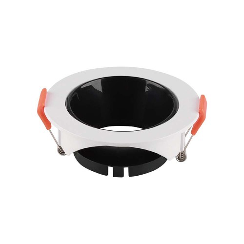 GU10 lampe - rund hvid ramme, sort reflektor