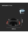 Downlight med sort reflektor uden lyskilde - Hul: Ø7,2 cm, Mål: Ø8,5 cm, passer til GU10 og MR16