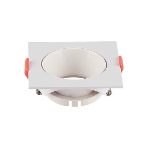 GU10 - lampe, kvadratisk, hvid ramme, hvid reflektor