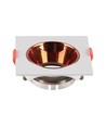 GU10 indbygningsspot - Firkantet, hvid med rose gold reflektor, PC plast, hul: Ø7,2 cm, 8,5 x 8,5 cm, IP20 indendørs