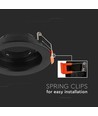 GU10 indbygningsspot - Rund, sort, PC plast, inde/ude, hul: Ø8,5 cm, mål: Ø10,2 cm