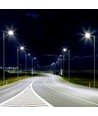 70W LED gadelampe med Samsung chip - 110lm/W, 6500K, kold hvid, grå aluminium, IP65
