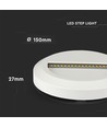 2W rund LED trappespots - Hvid, 4000K, IP65, indendørs og udendørs
