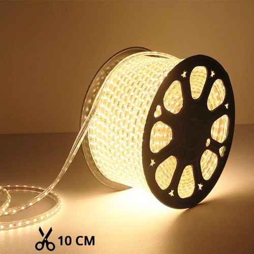 5 m. vandtæt LED strip (Type X-2) - 230V, IP67, 100 LED, 6W/m, kan klippes for hver 10cm