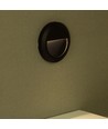 2W LED væglampe til trapper - Rund, sort, 4000K, 80lm, Ø15cm, inde / ude