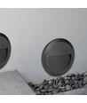 2W LED væglampe til trapper - Rund, sort, 4000K, 80lm, Ø15cm, inde / ude