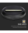 2W LED væglampe til trapper - Rund, sort, 4000K, 80lm, Ø15cm, inde / ude