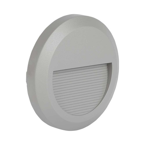 2W LED - Trin Lys, 3000K, Grå Hus, Rundt