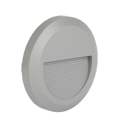 2W LED - Trin Lys, 3000K, Grå Hus, Rundt.