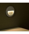 2W LED - Trin Lys, 3000K, Grå Hus, Rundt.