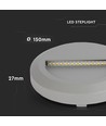 2W Ø15cm LED bedlampe / trappelys - Rund, grå, IP65, 3000K, inkl. lyskilde