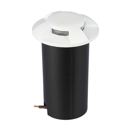 1W LED nedgravningsspot / trappelys, 12V - IP67, 3000K, Ø60mm, sort, hul: Ø4,3cm