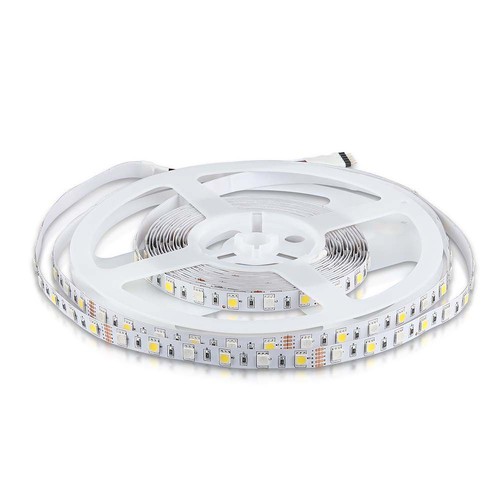 60 LED Stribe Lys 8W/m - RGB+W, IP20, 5m/rulle