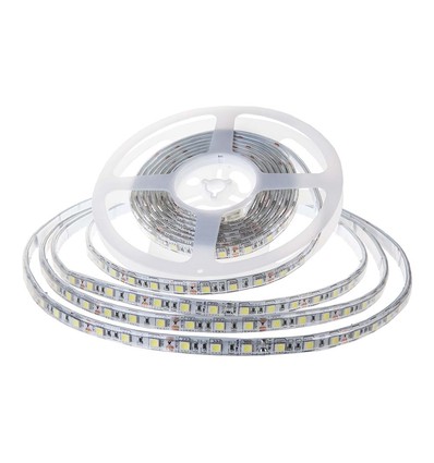 10m 8W/m stænktæt LED strip - 24V, IP65, 120 LED pr. meter, 3000K, inkl. DC stik