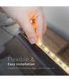 5m 8W/m stænktæt LED strip - 24V, IP65, 120 LED pr. meter