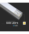 V-TAC 40W LED lineær hængelampe - Samsung chip, 4000K, sølv hus