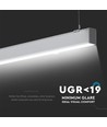 120cm 40W LED lysskinne, sølv, Samsung chip - UGR19, 1-10V dæmpbar, 5 års garanti, kan sammenbygges