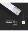 40W LED lineært pendelarmatur, sort - Samsung LED chip, 6400K, 120cm, 5 års garanti