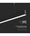 40W LED lineært pendelarmatur, sort - Samsung LED chip, 6400K, 120cm, 5 års garanti