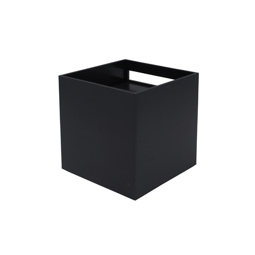 Sort op/ned LED væglampe i PC - 6W, firkantet, justerbar spredning, IP54 udendørs, 230V, inkl. lyskilde