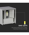 11W LED væglampe - Bridgelux chip, 3000K, grå, firkantet, aluminium, IP65