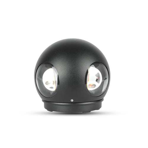 4W Væglampe Rund - LED, 4000K, IP65, Sort hus