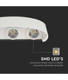5W Væglampe - LED, 3000K, Sandfarvet hvid