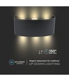 5W LED væglampe, IP65 - Sort, 630lm, varm hvid, op/ned lys, udendørs/indendørs