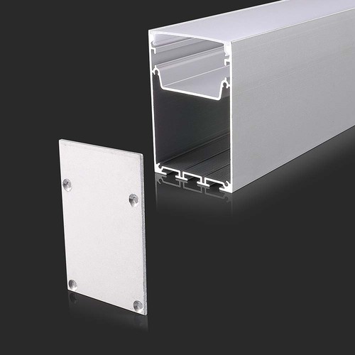 Monteringssæt med diffuser til LED-stribe overflademonteret - 2000x50x75mm, Hvid