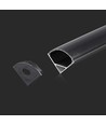 2m Alu hjørneprofil til LED strips, sort - Inkl. cover, 15,8 x 15,8 mm, IP20