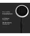 8W Solara LED havelampe med solcelle - IP65, 360 grader, højdejusterbar, skumringssensor, inkl. batteri