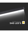 120cm 40W LED lysskinne med Samsung chip - 3400lm, dæmpbar, sølv/sort aluminium, 6400K