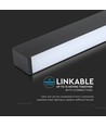 120cm 40W LED lysskinne med Samsung chip - 3400lm, dæmpbar, sølv/sort aluminium, 6400K