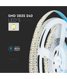 240 LED Stribe Lys 20W/m - 6500K, Høj Lumen, IP20, 5m/rulle