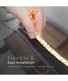 5m 17W/m LED strip - 12V, IP20, 204 LED pr. meter, varm hvid