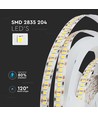 5m 17W/m LED strip - 12V, IP20, 204 LED pr. meter, varm hvid