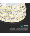 5m 17W/m LED strip - 12V, IP20, 204 LED pr. meter, varm hvid
