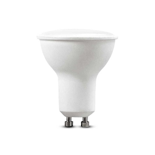 4,5W GU10 Spotlight - Hvid Plast, Mælkeagtigt Dæksel, 6500K, 110D, 6 stk/pakke