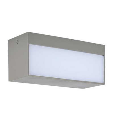 12W LED Udendørs - Op/Ned, Soft Lys, Stor, 3000K, Grå Hus.
