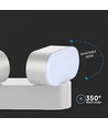 2x5W LED Væglampe - Justerbar retning, Udendørs IP65, 3000K, Hvid, Hus