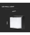 12W kvadratisk LED væglampe, sort - 4000K, 1200lm, IP65, inde / ude