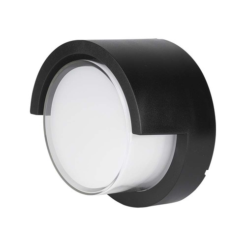7W Ø16cm LED væglampe - IP65, sort, rund, varm hvid, inde / ude, inkl. lyskilde