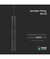 GU10 tube pendel, Ø6x50cm - Aluminium, IP20 indendørs, uden lyskilde