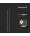 GU10 tube pendel, Ø6x50cm - Aluminium, IP20 indendørs, uden lyskilde