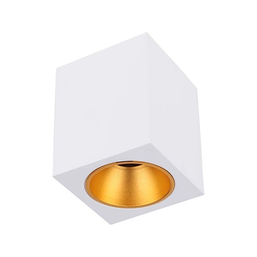 Påbygning GU10 lampe - kvadrat, hvid